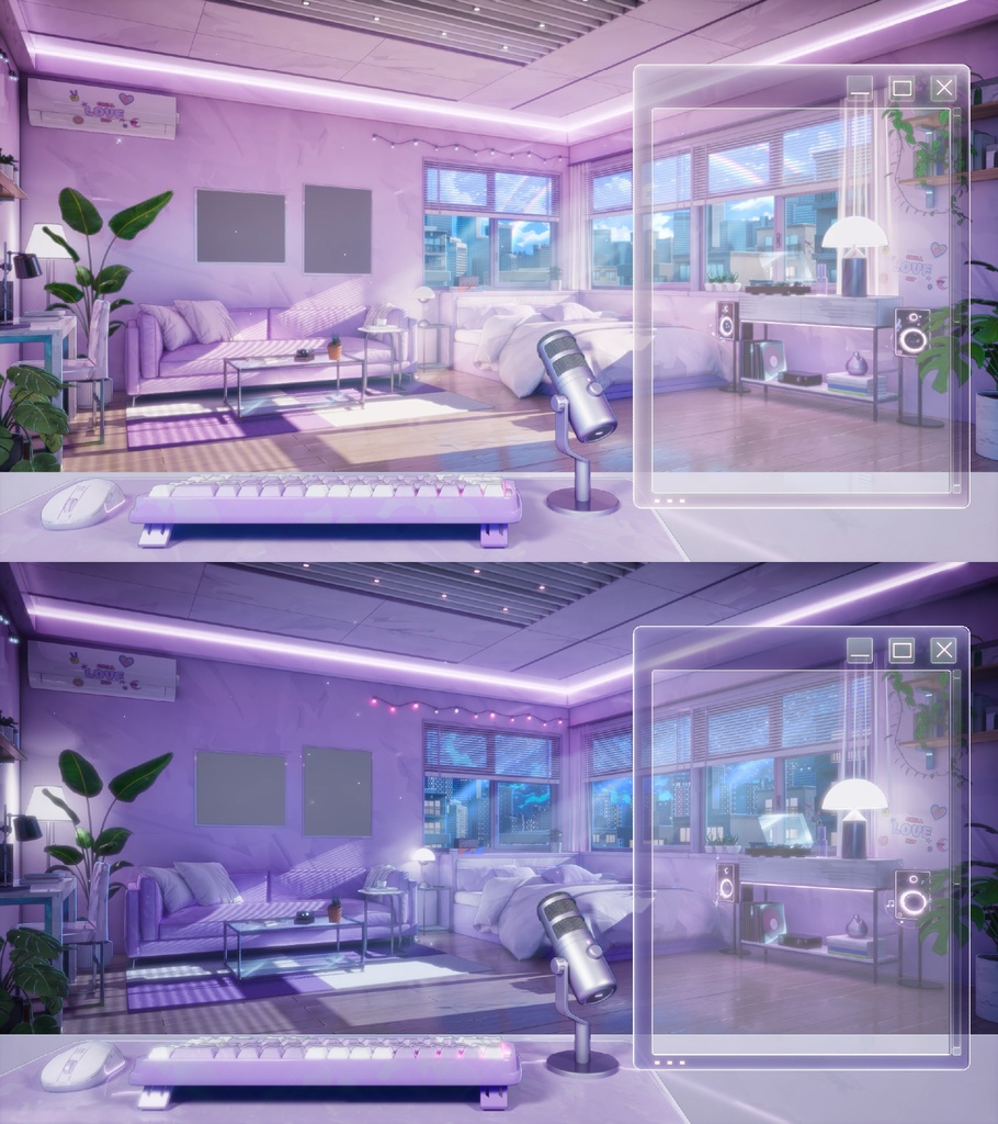 【Vtuber - 動く配信背景】音楽が流れる部屋