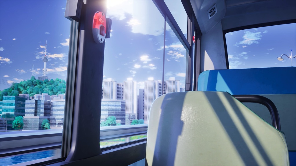 【Vtuber - 動く配信背景】 漢江を渡るバス