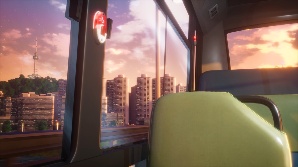 【Vtuber - 動く配信背景】 漢江を渡るバス