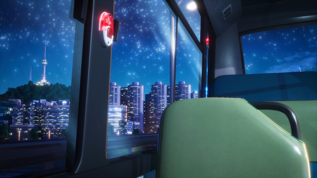 【Vtuber - 動く配信背景】 漢江を渡るバス