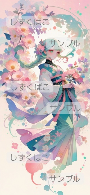 エメラルドの花園の少女04｜大正ロマン幻想スマホ壁紙