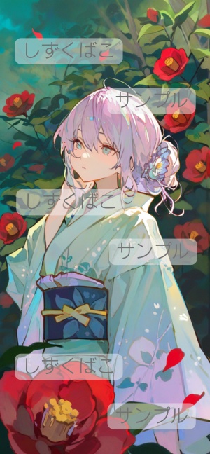 紅花の秘めごとP09｜幻想花スマホ壁紙