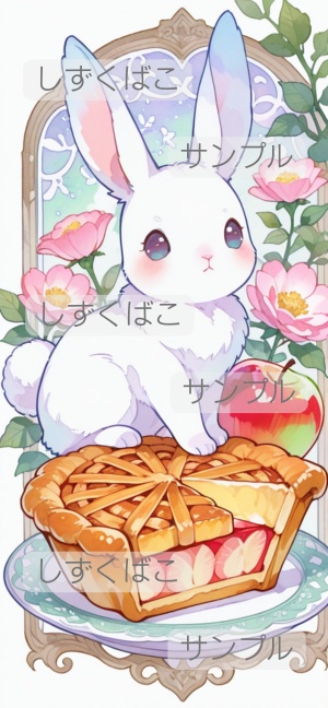 Sweet Animal Café｜ウサギとアップルパイの壁紙_P01