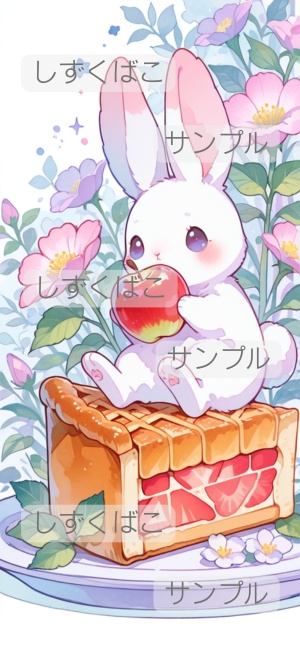 Sweet Animal Café｜ウサギとアップルパイの壁紙_P03