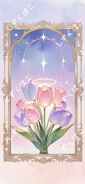クラシカルチューリップ壁紙_N01｜アンティークフレーム