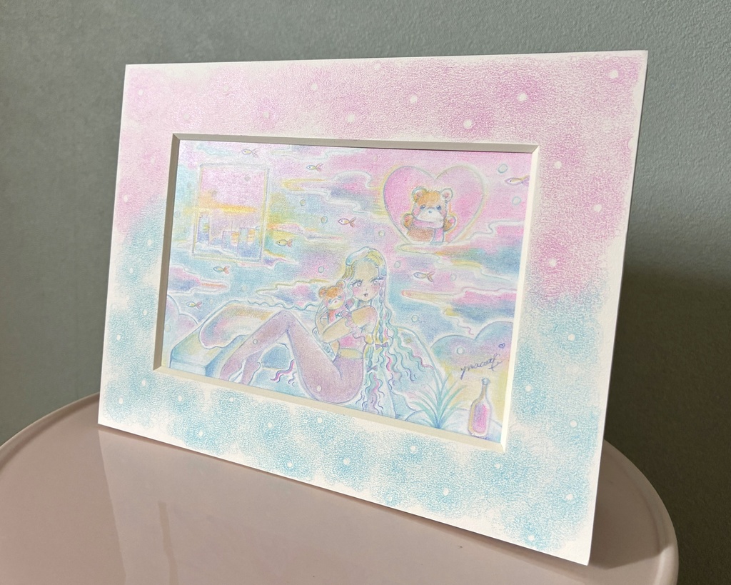 「Love in the Cold」 額付き原画 Original Artwork with Frame