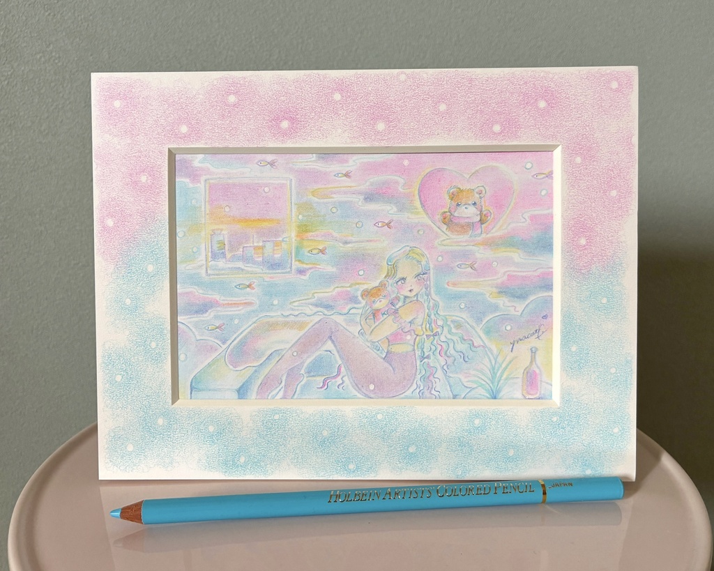「Love in the Cold」 額付き原画 Original Artwork with Frame