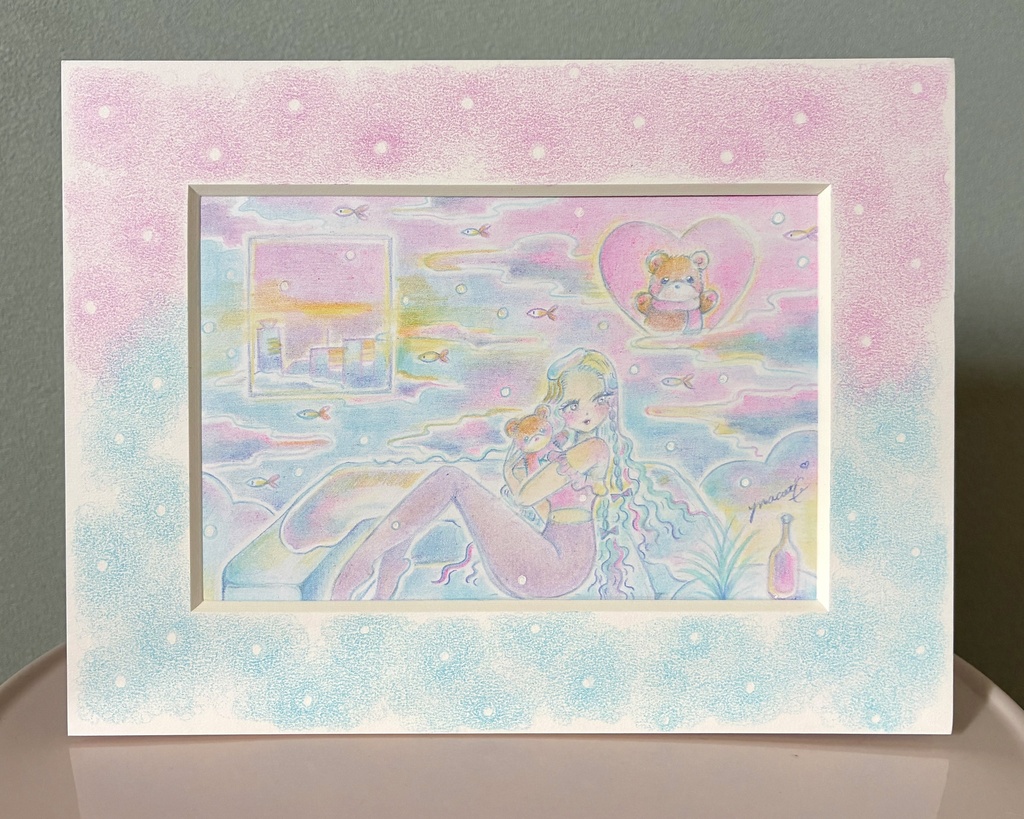 「Love in the Cold」 額付き原画 Original Artwork with Frame