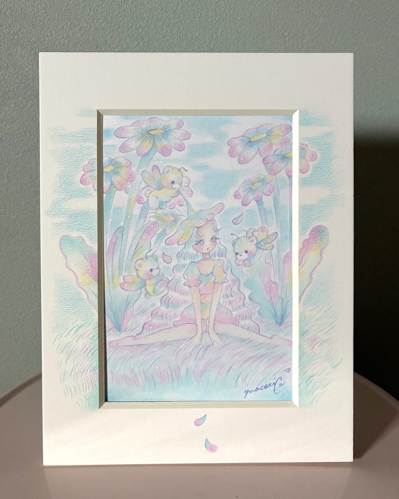 「Spring Delight」 額付き原画 Original Artwork with Frame