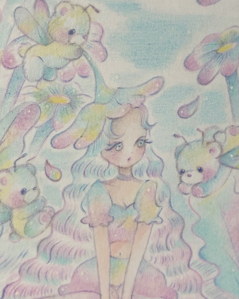 「Spring Delight」 額付き原画 Original Artwork with Frame
