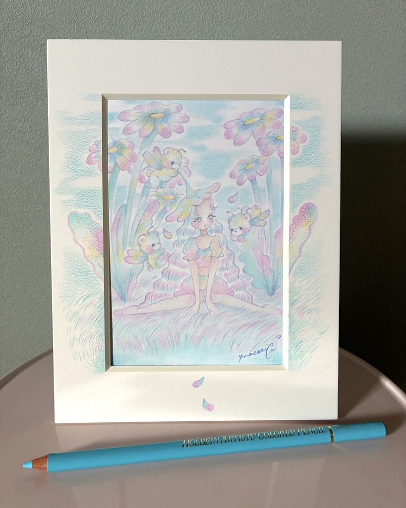 「Spring Delight」 額付き原画 Original Artwork with Frame