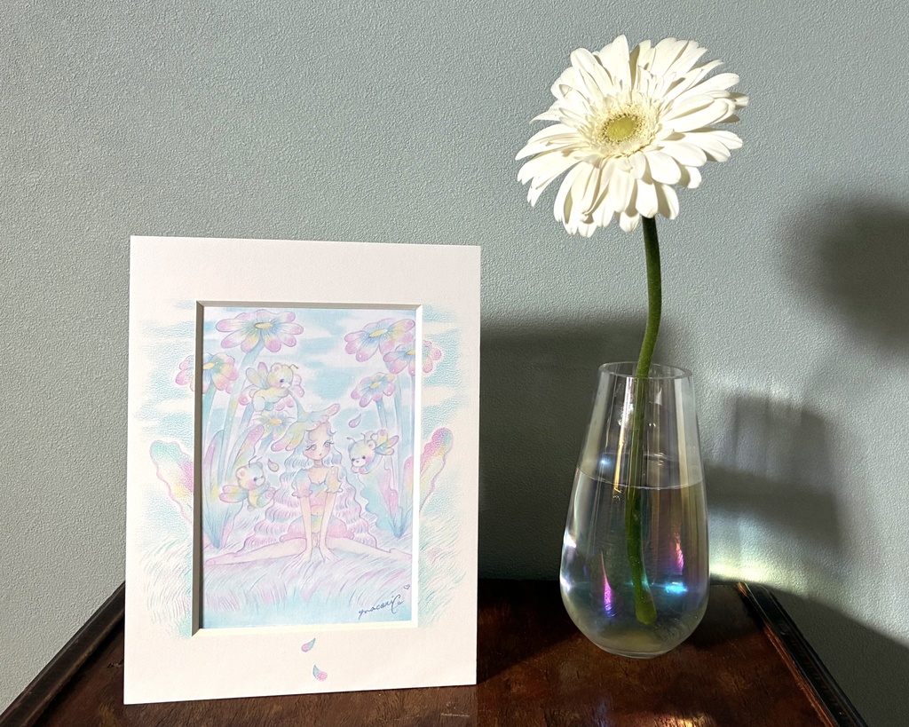 「Spring Delight」 額付き原画 Original Artwork with Frame