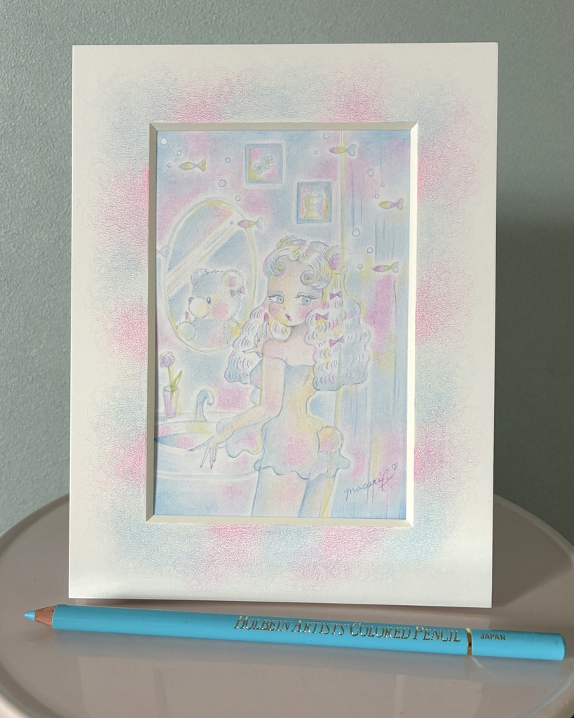 「A Girl to Meet You」 額付き原画 Original Artwork with Frame