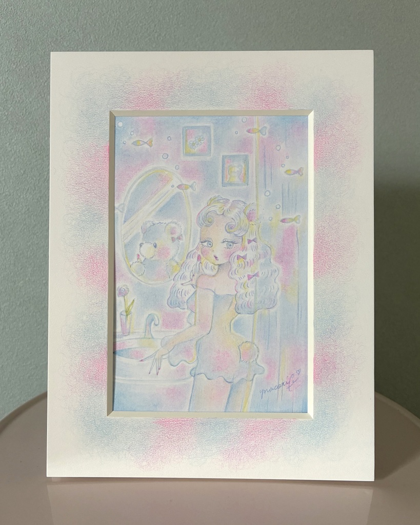 「A Girl to Meet You」 額付き原画 Original Artwork with Frame