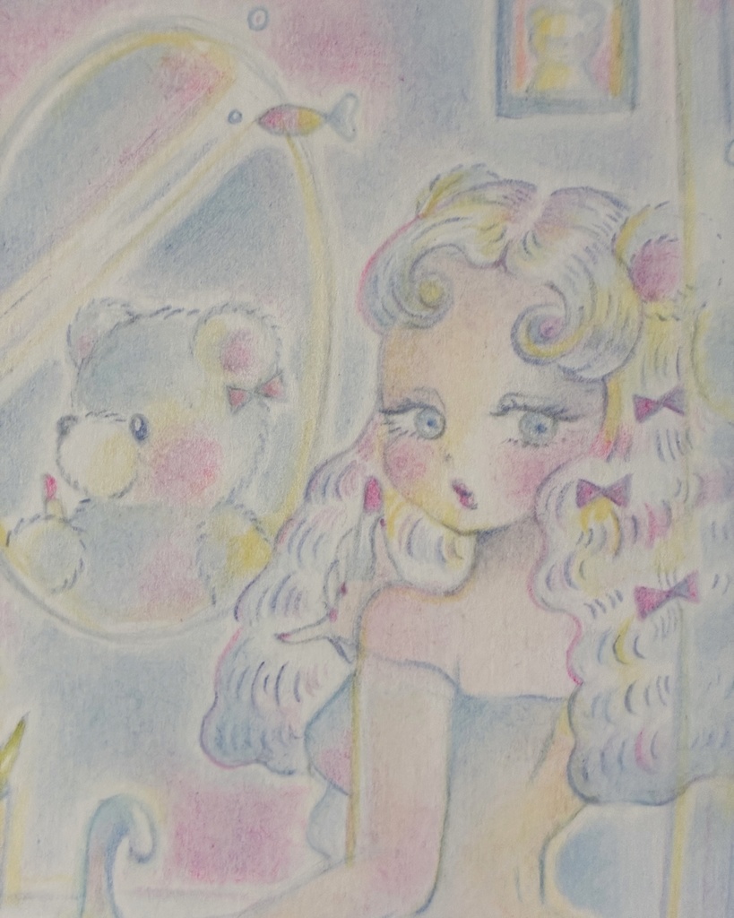 「A Girl to Meet You」 額付き原画 Original Artwork with Frame