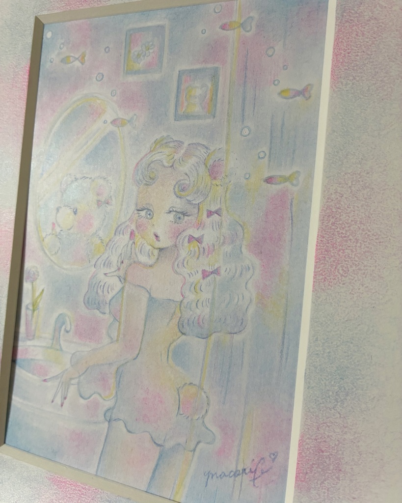 「A Girl to Meet You」 額付き原画 Original Artwork with Frame