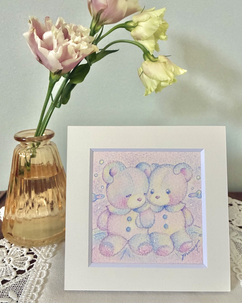 「 I'm Here 」ミニ額付き原画 Original Artwork with Frame