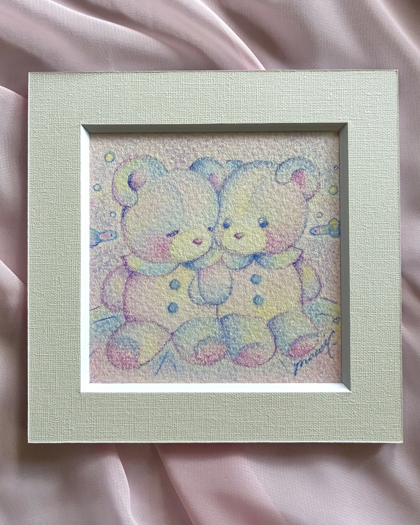 「 I'm Here 」ミニ額付き原画 Original Artwork with Frame