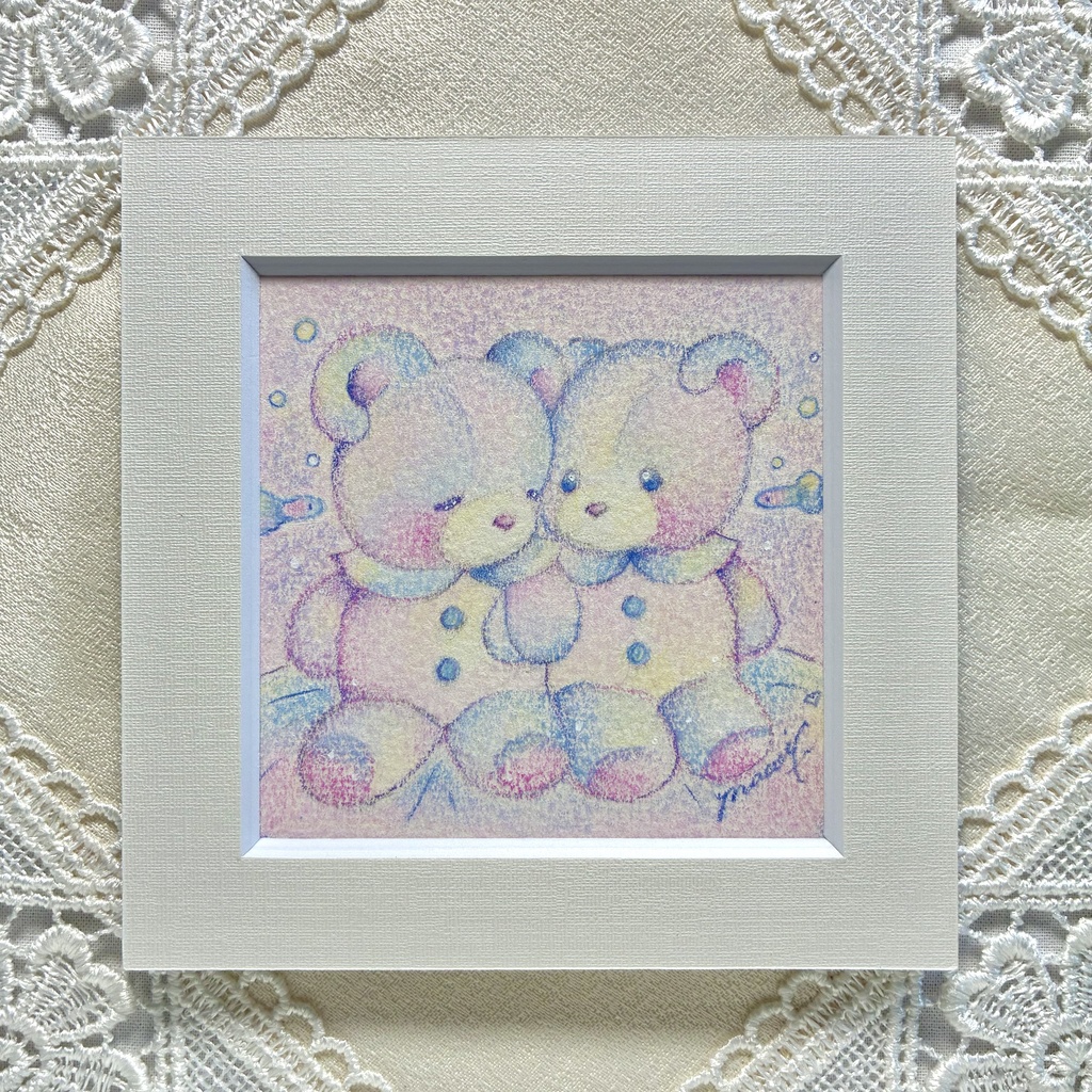 「 I'm Here 」ミニ額付き原画 Original Artwork with Frame