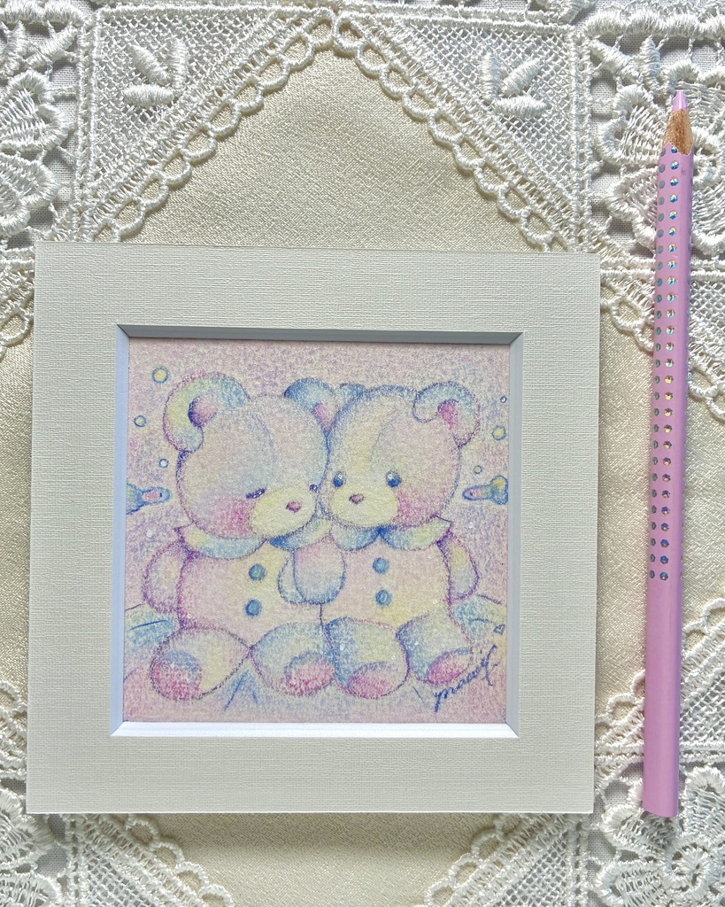 「 I'm Here 」ミニ額付き原画 Original Artwork with Frame
