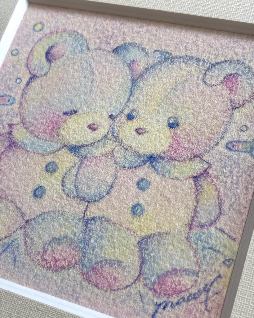 「 I'm Here 」ミニ額付き原画 Original Artwork with Frame