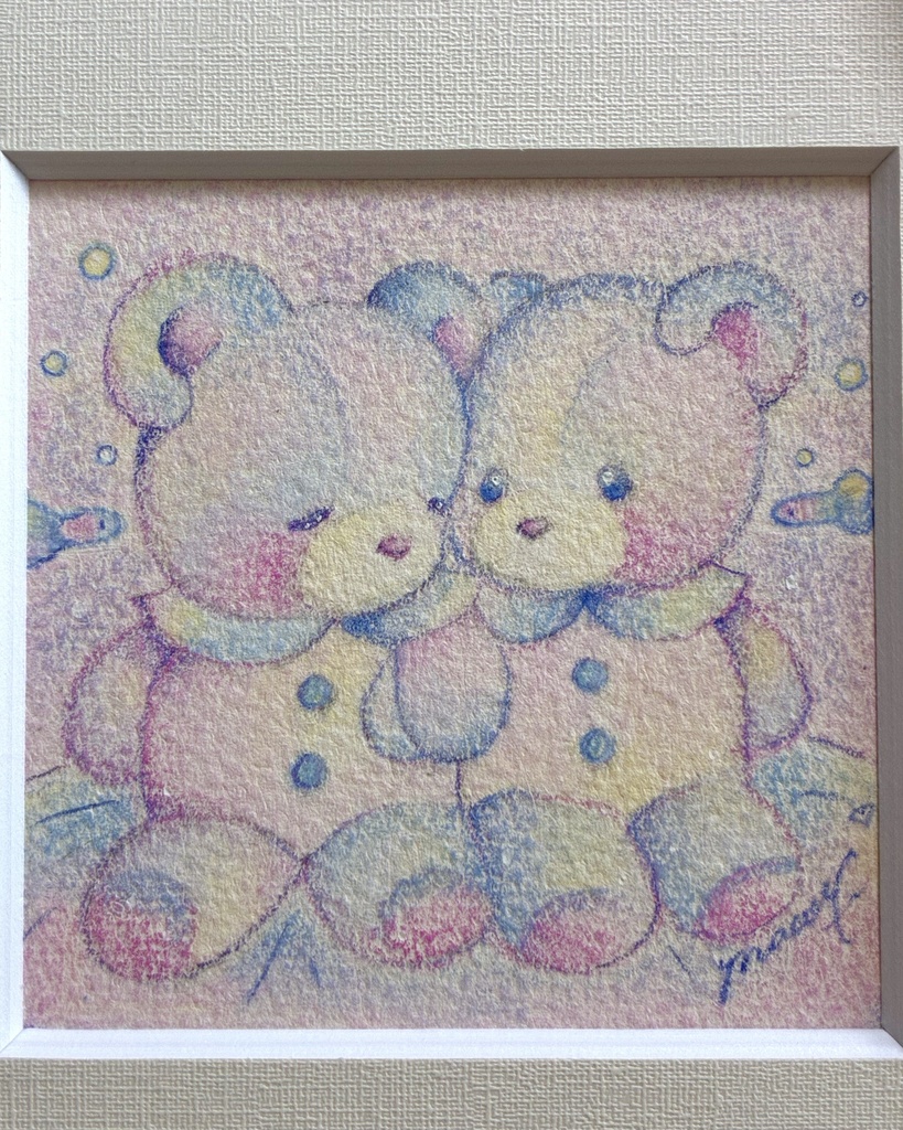 「 I'm Here 」ミニ額付き原画 Original Artwork with Frame