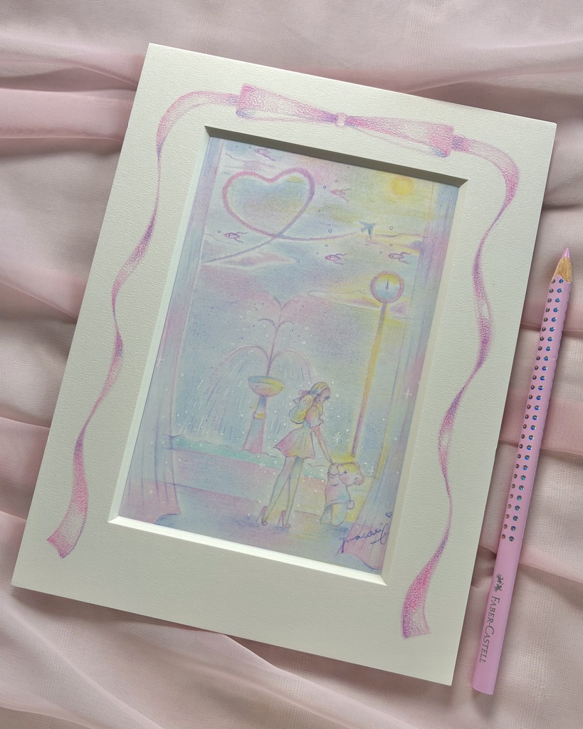 「Valentine Moon Waltz 」 額付き原画 Original Artwork with Frame