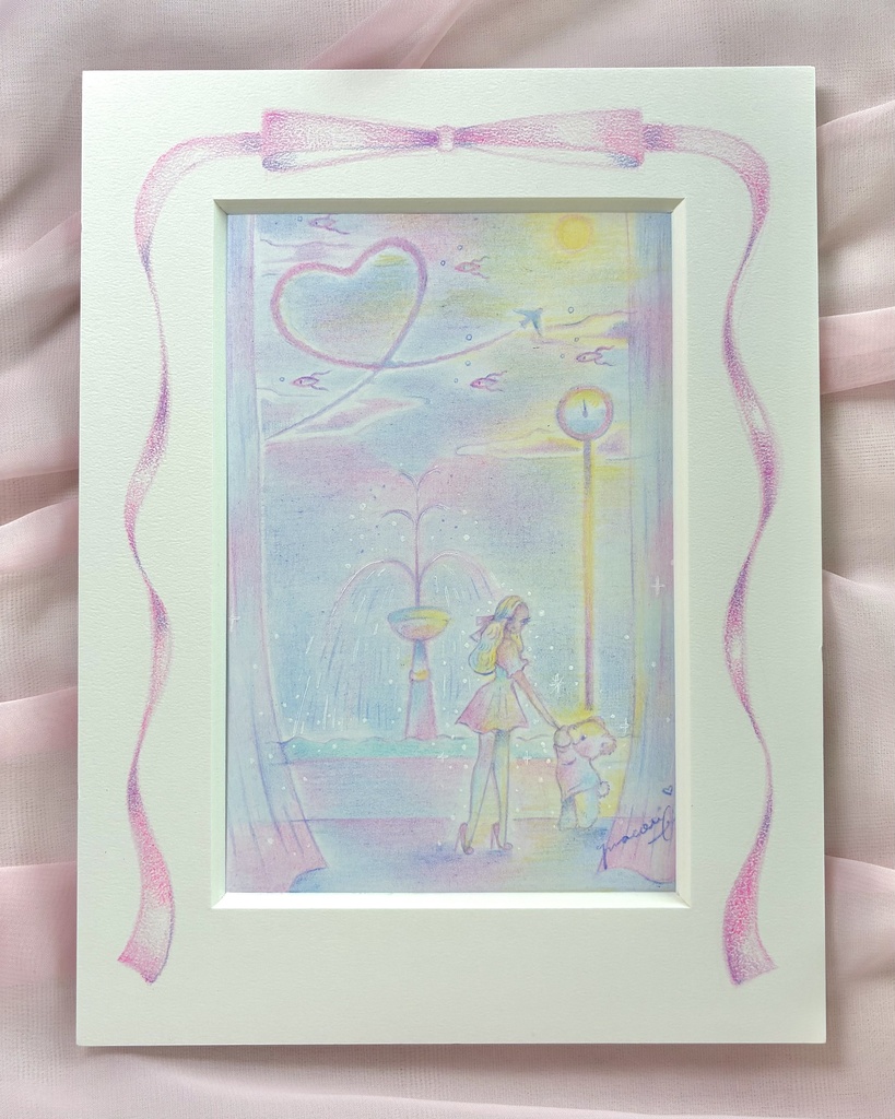 「Valentine Moon Waltz 」 額付き原画 Original Artwork with Frame