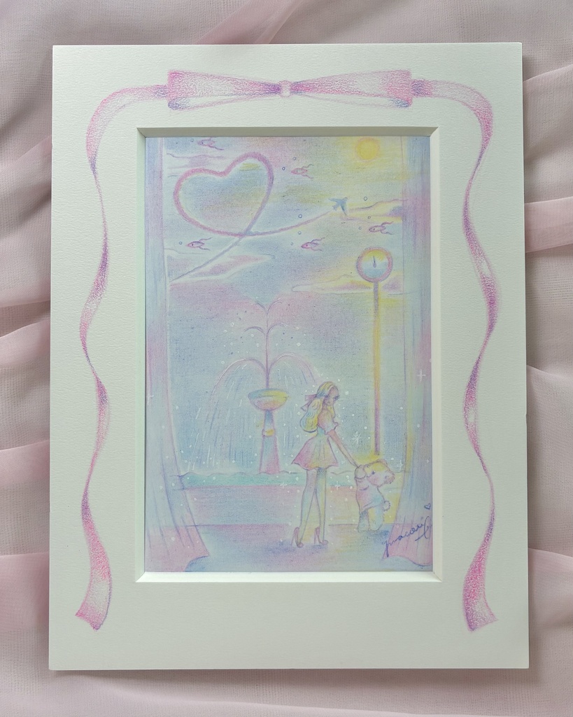 「Valentine Moon Waltz 」 額付き原画 Original Artwork with Frame
