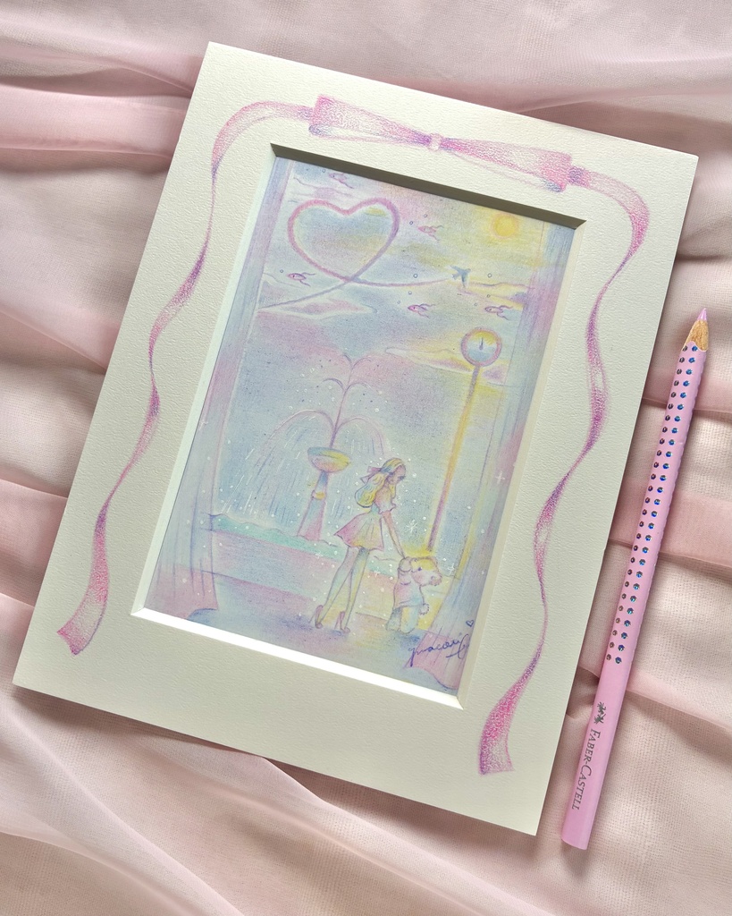 「Valentine Moon Waltz 」 額付き原画 Original Artwork with Frame