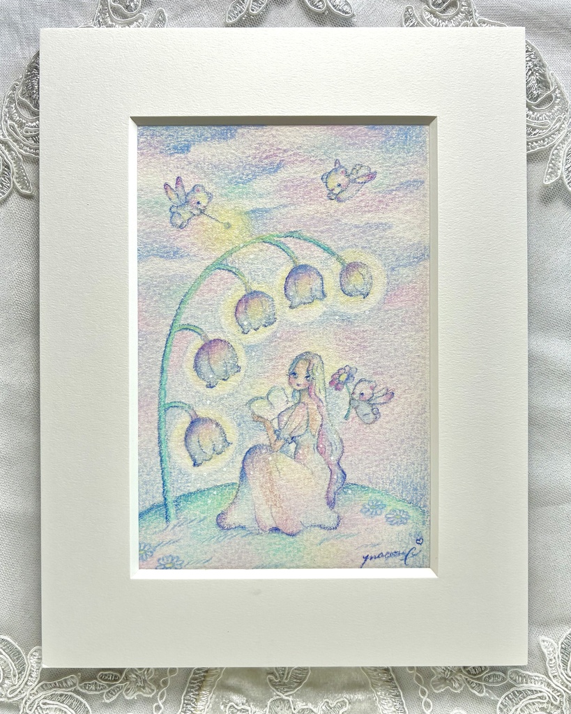 Lily of the Valley Girl｜額付き原画 / Framed Original Artwork