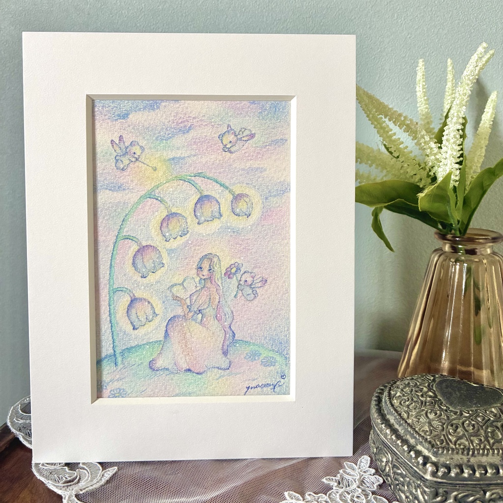 Lily of the Valley Girl|額付き原画 / Framed Original Artwork