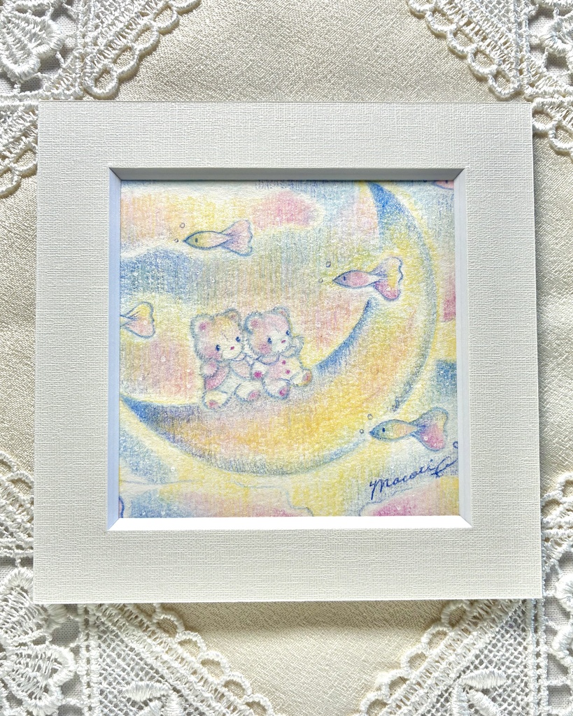 Our Moon｜ミニ額付き原画 / Framed Original Artwork