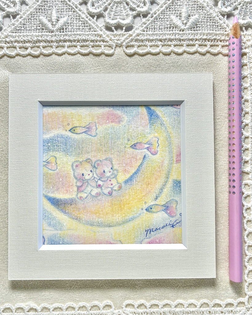 Our Moon|ミニ額付き原画 / Framed Original Artwork