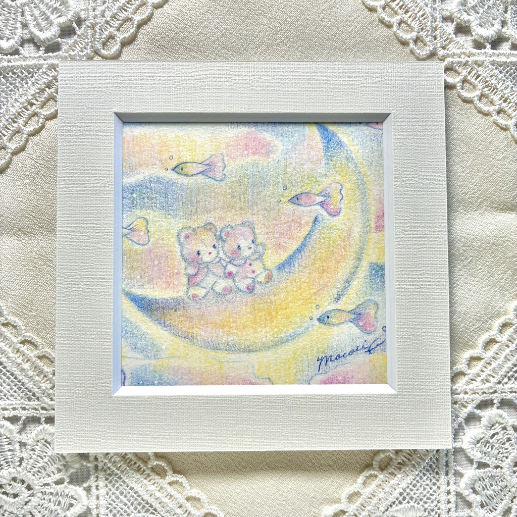 Our Moon｜ミニ額付き原画 / Framed Original Artwork