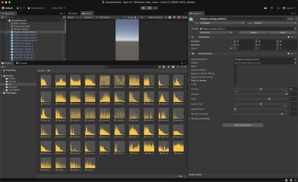 Sci-Fi SFX Pack for Unity 54（Unity用・SF系効果音詰め合わせ 54種類）
