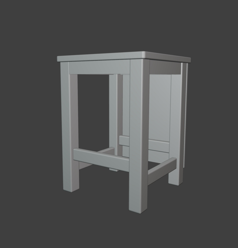 【VRchat想定・3dモデル】図工室のイス