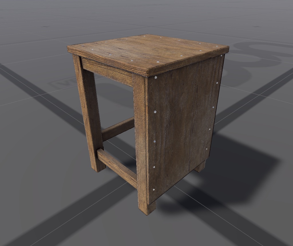 【VRchat想定・3dモデル】図工室のイス