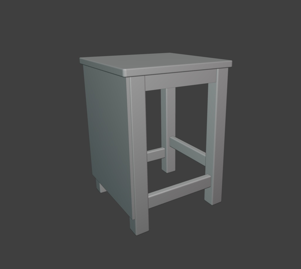 【VRchat想定・3dモデル】図工室のイス