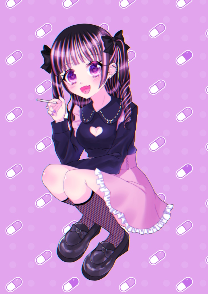 地雷系女の子Tシャツ