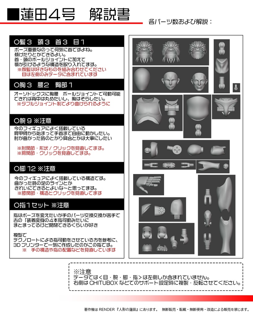 3Dデータ 可動フィギュア『蓮田4号』 3DDATA ACTION FIGURE<Renda4>