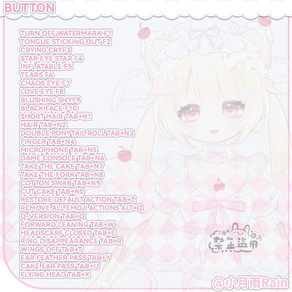 【Live2Dモデル】チェリーケーキの天使 |Cherry Cake Angel | 前傾き | 大小可変Q版+表情パック