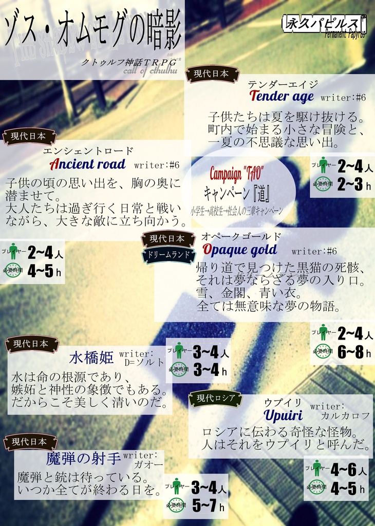 【クトゥルフ神話TRPG】ゾス・オムモグの暗影