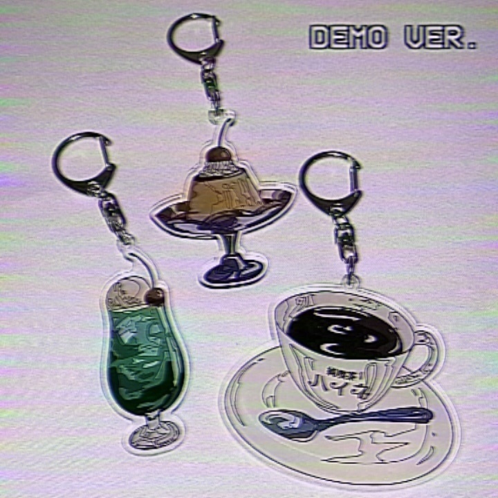 喫茶店アクリルキーホルダー