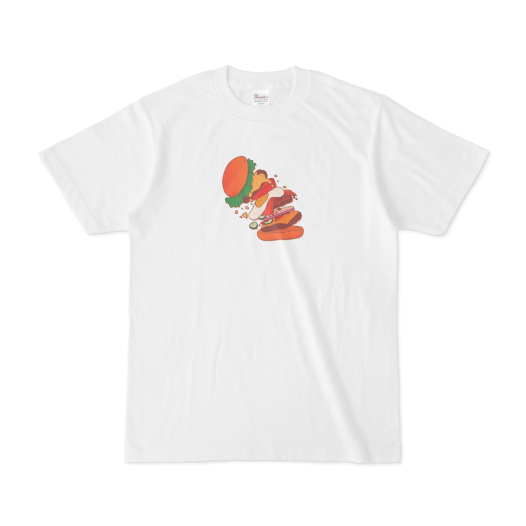 ハンバーガー白ティー