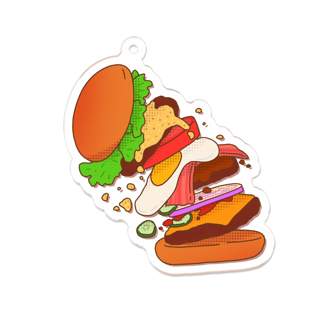 ハンバーガーのアクリルキーホルダー