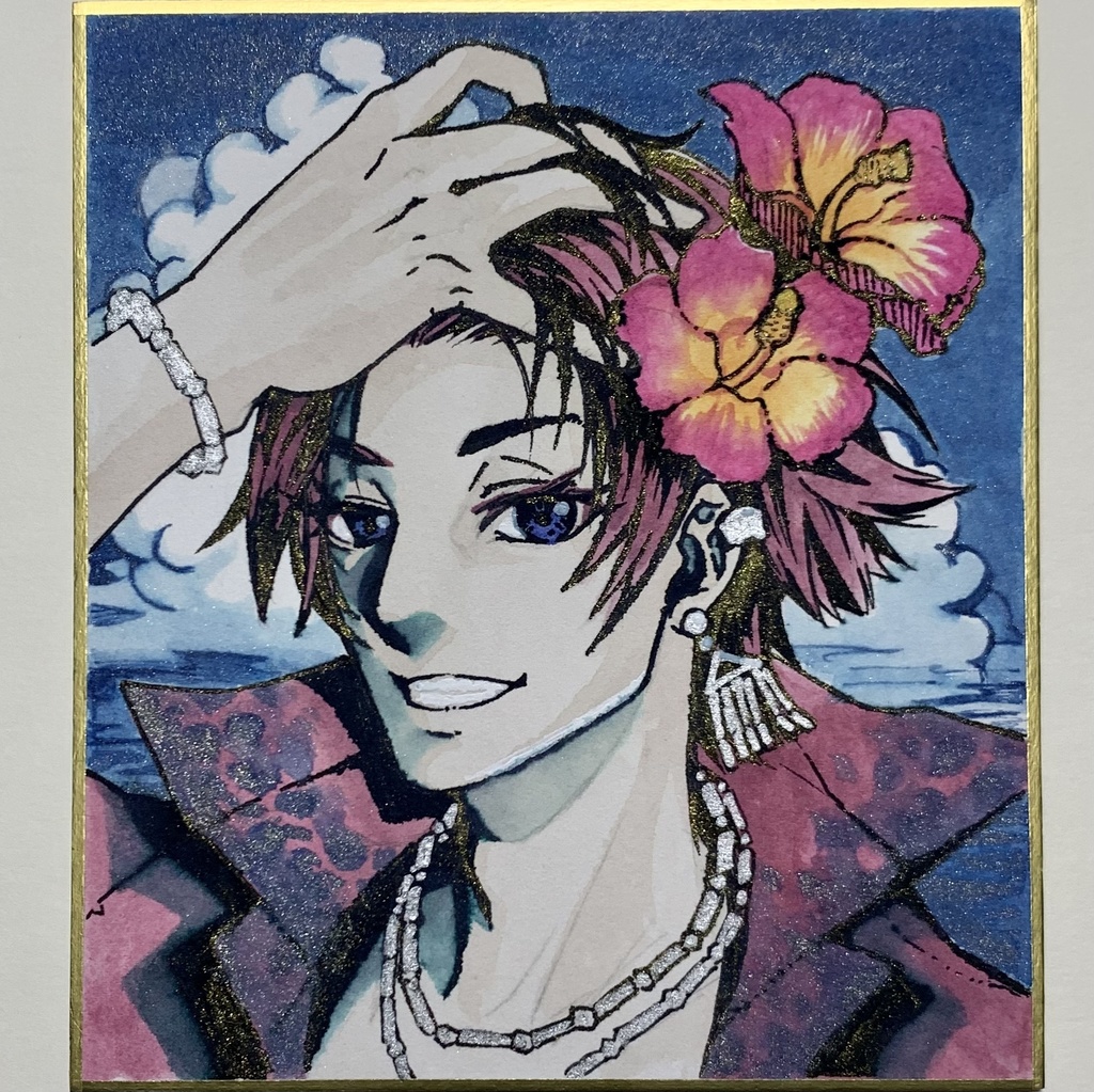 【アナログ原画】Summer【寸松庵色紙】