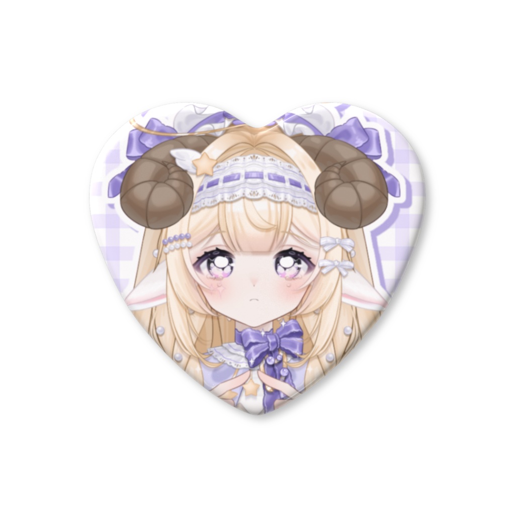 ✦ ハート缶バッジ （うるうる）