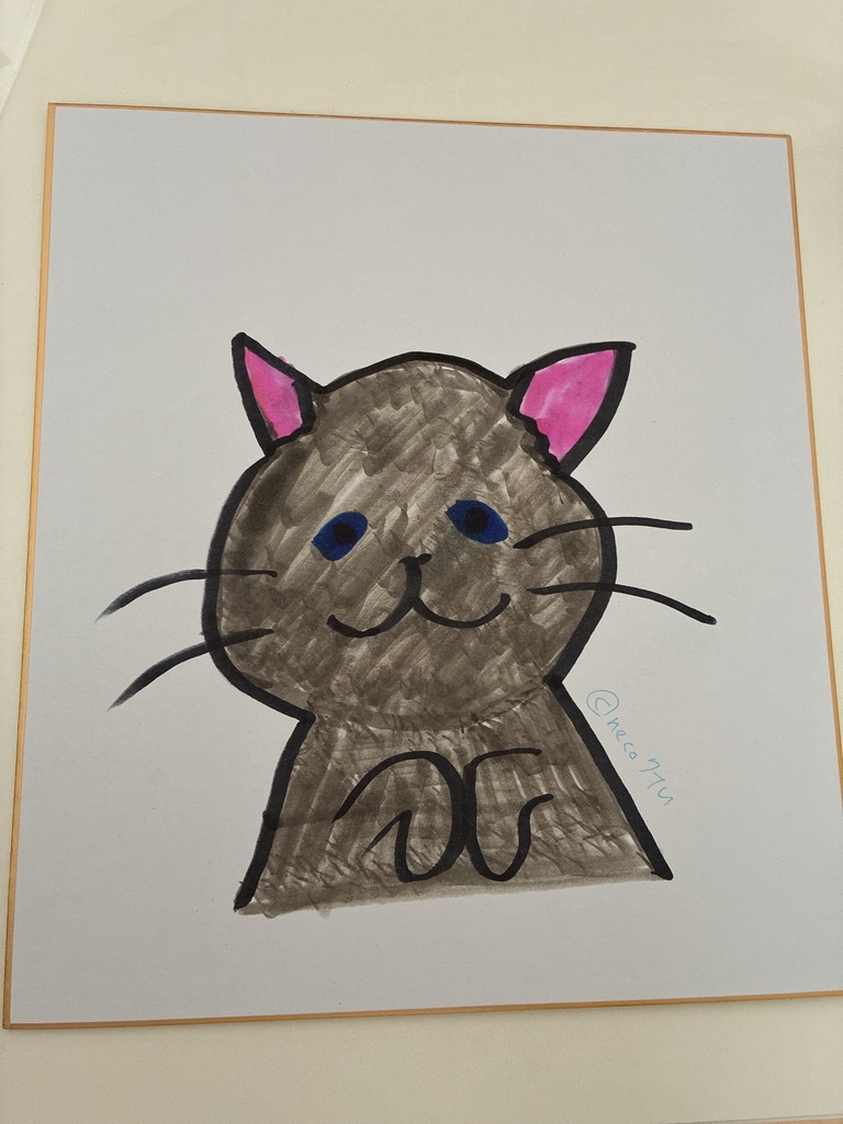黒猫　色紙