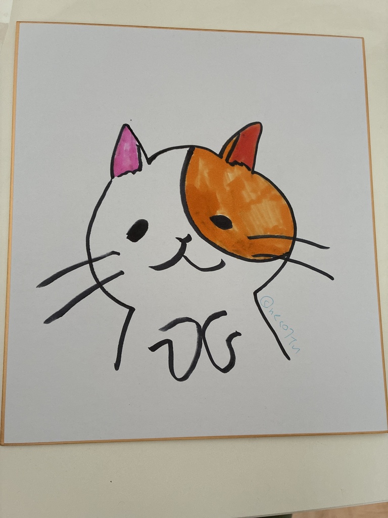 三毛猫　色紙